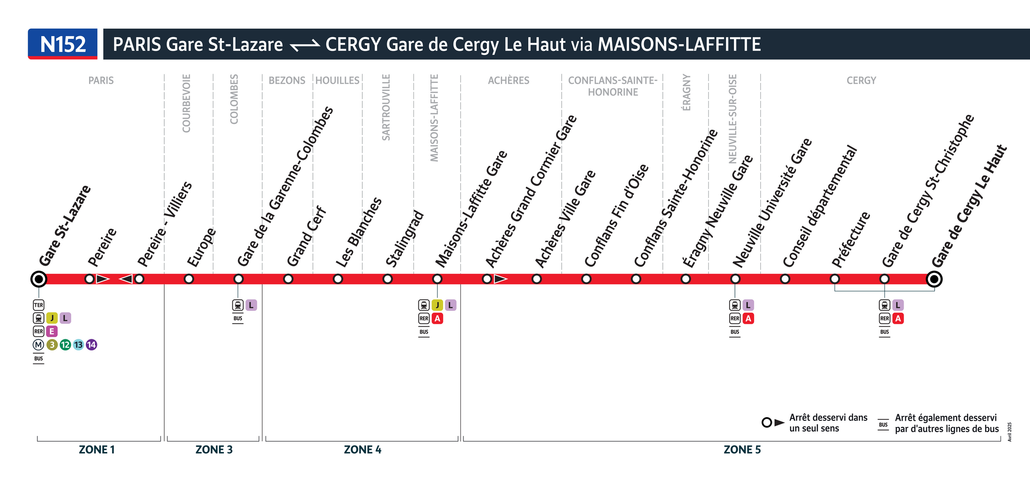 Noctilien line route N152