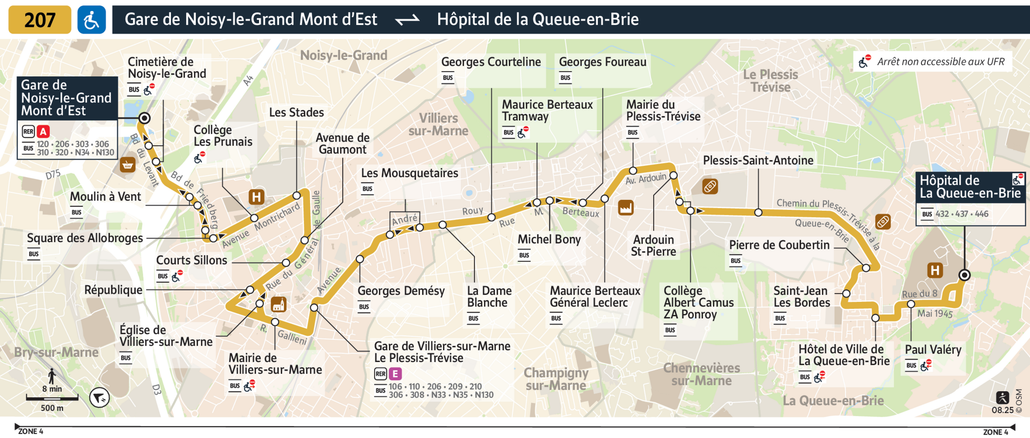 Tracé de la ligne de Bus