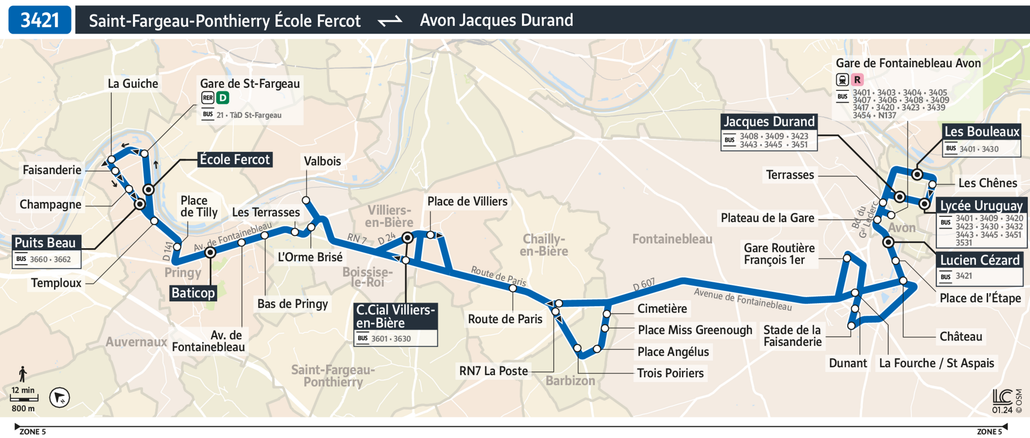 Bus line route 3421