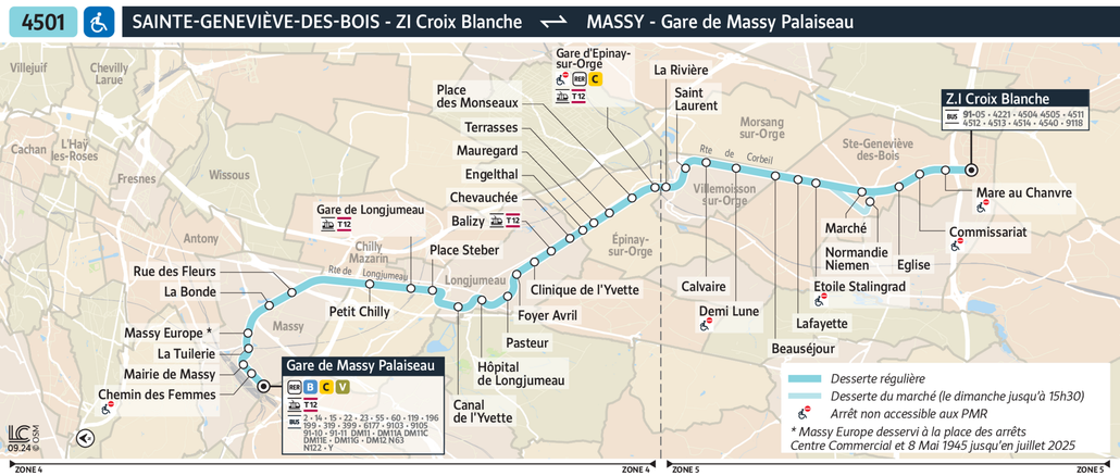 Bus line route 4501