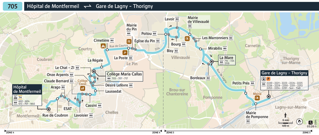 Bus line route 705
