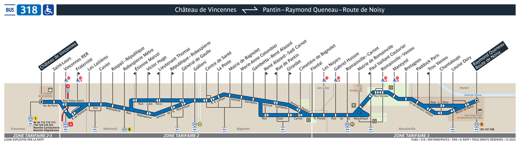 Bus line route 318