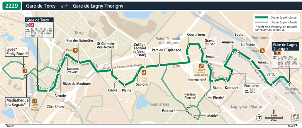 Bus line route 2229