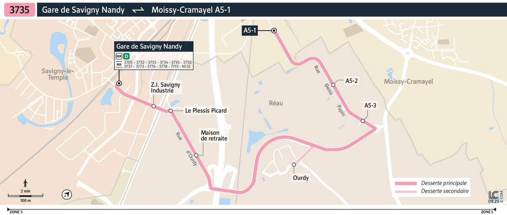 Bus line route 3735