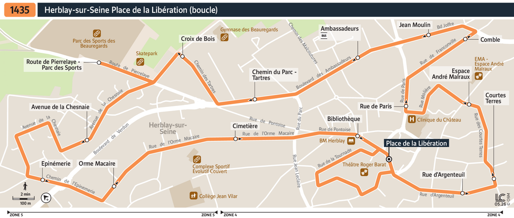 Bus line route 1435