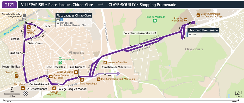 Bus line route 2121