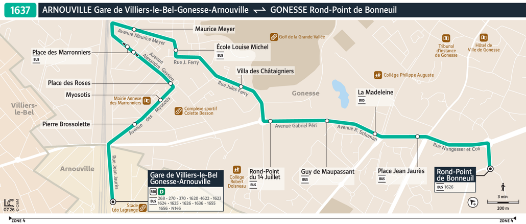 Tracé de la ligne de Bus 37