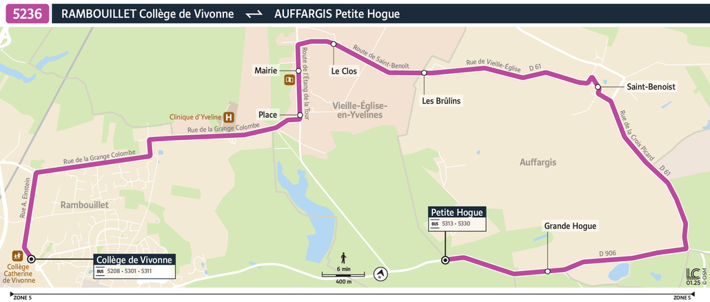 Tracé de la ligne de Bus 5236