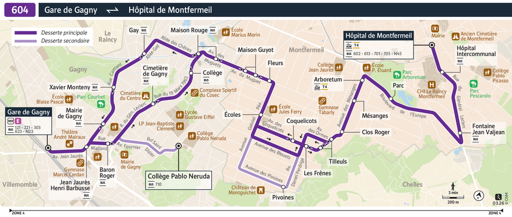 Bus line route 604