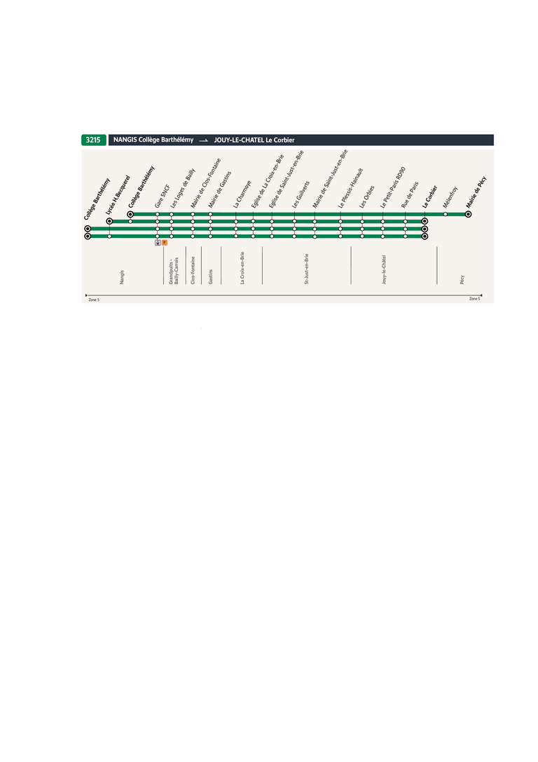 Bus line route 3215
