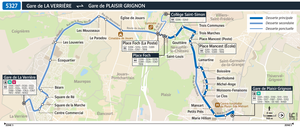 Bus line route 5327