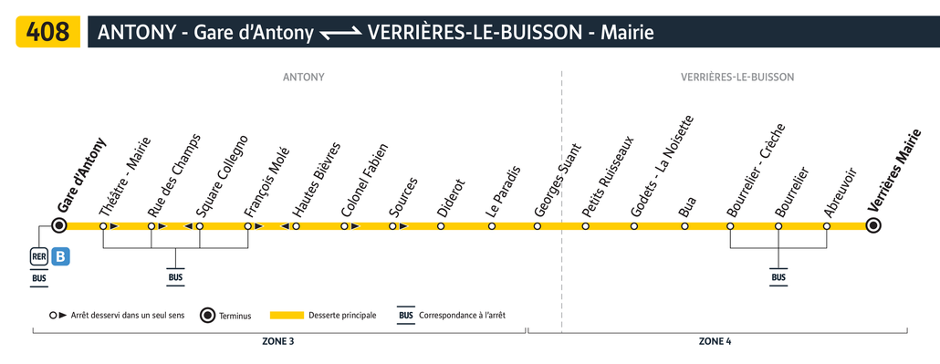 Bus line route 408