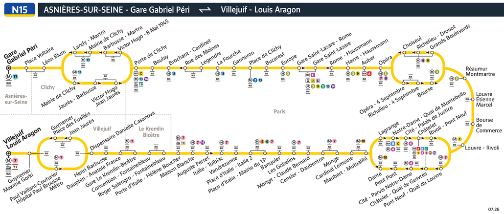 Noctilien line route N15