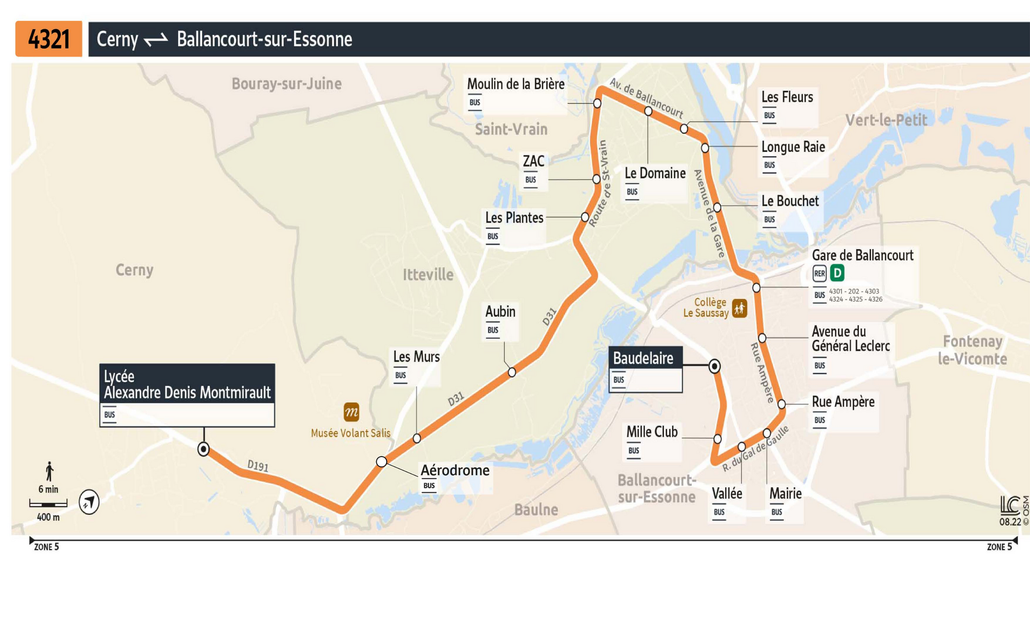 Bus line route 4321