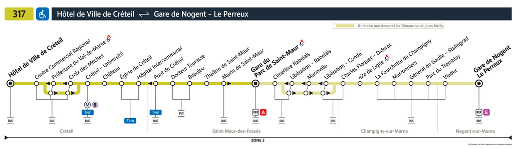 Bus line route 317