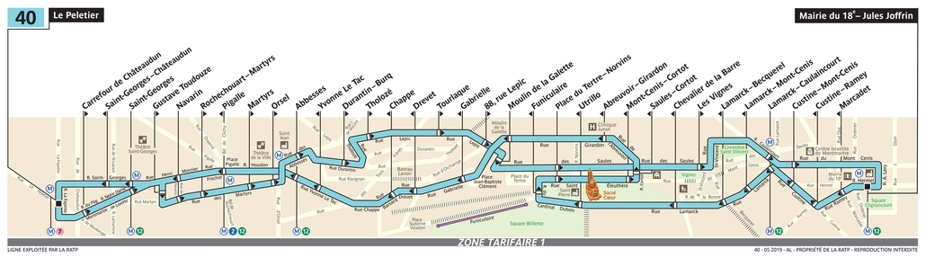 Tracé de la ligne de Bus 40