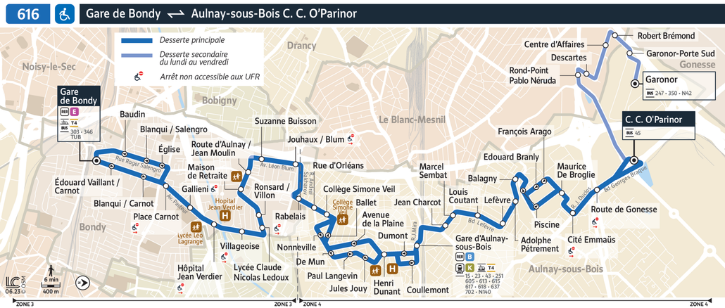 Bus line route 616