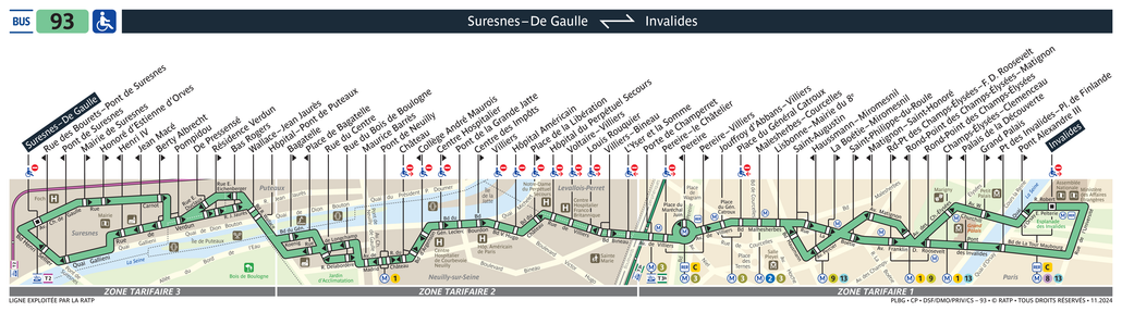 Tracé de la ligne de Bus