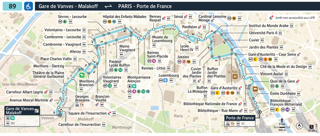 Bus line route 89