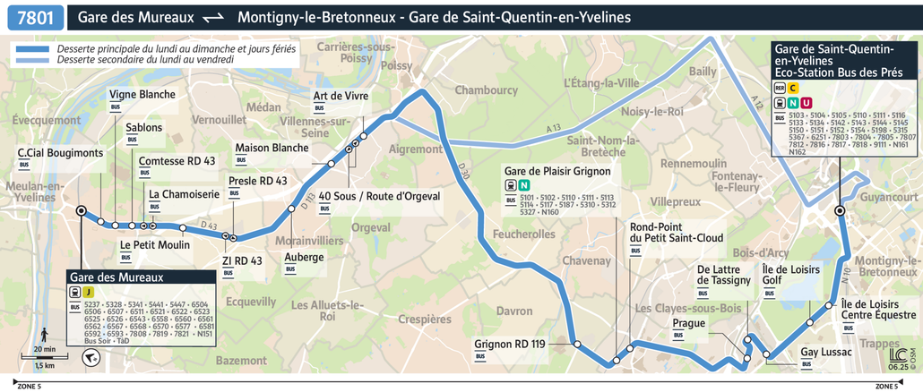 Bus line route 7801