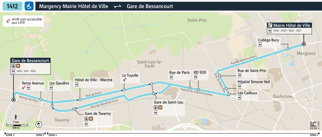 Bus line route 1412