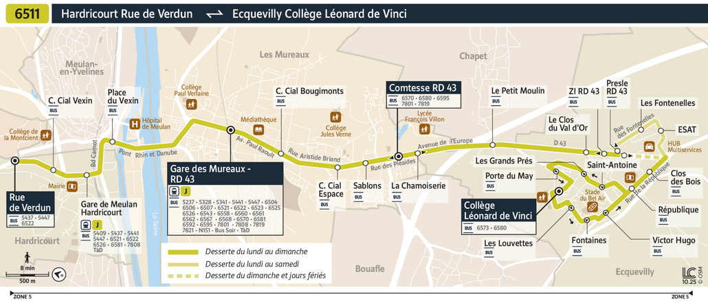 Bus line route 6511