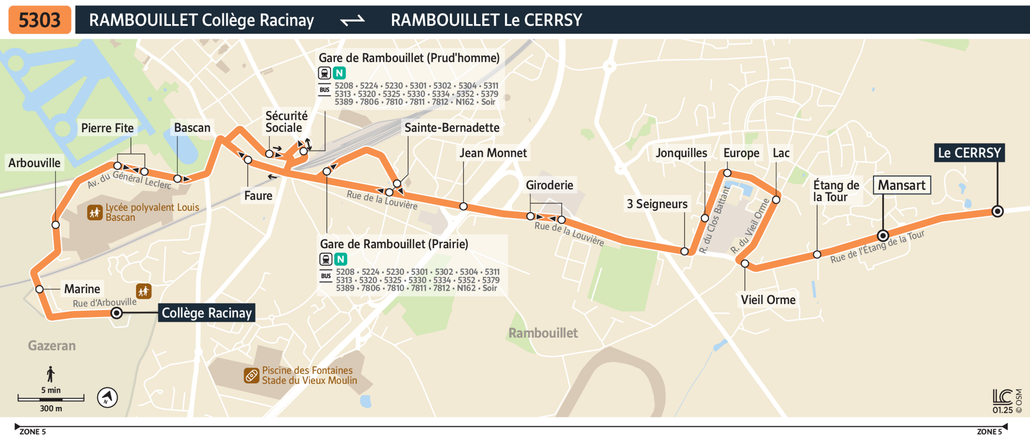 Bus line route 5303
