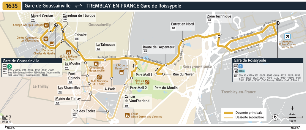 Tracé de la ligne de Bus 32 ZA
