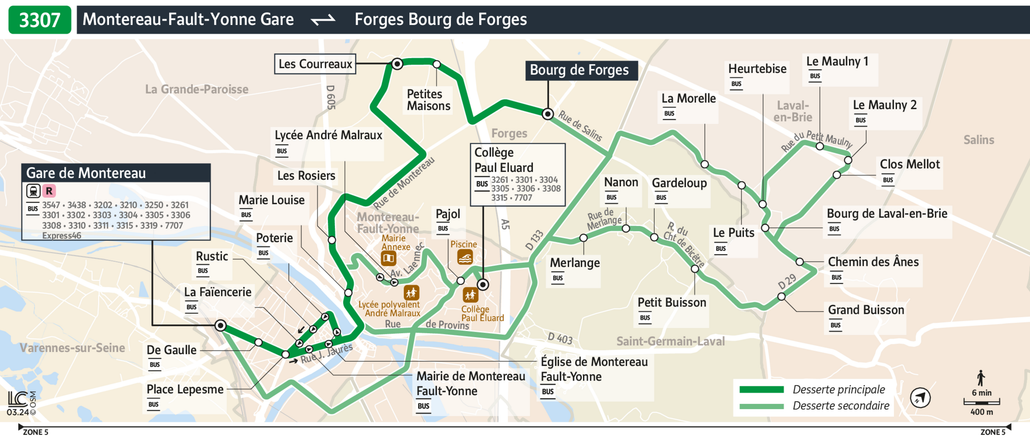 Bus line route 3307