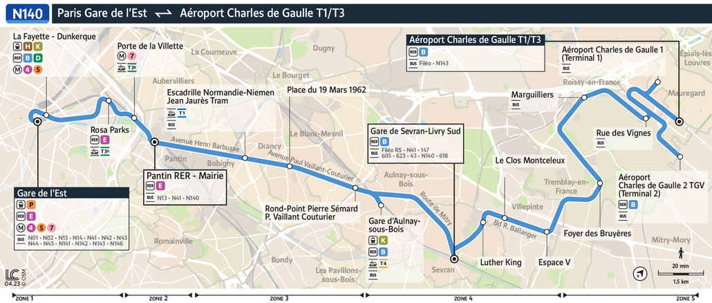 Noctilien line route N140