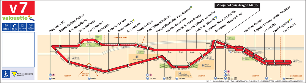 Bus line route V7