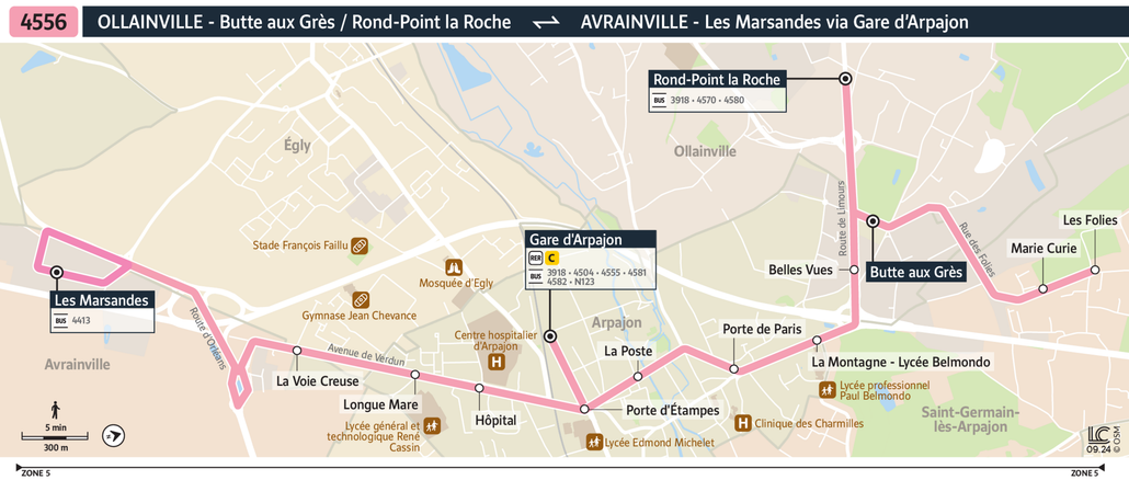 Bus line route 4556
