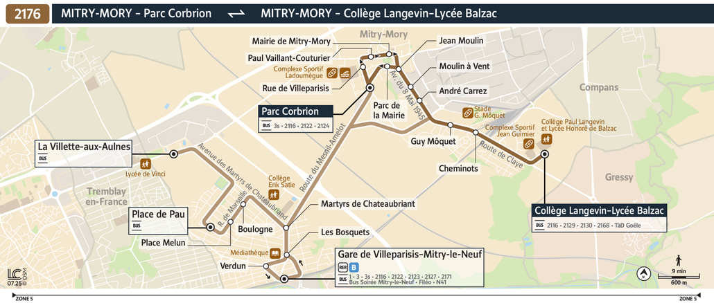 Bus line route 2176
