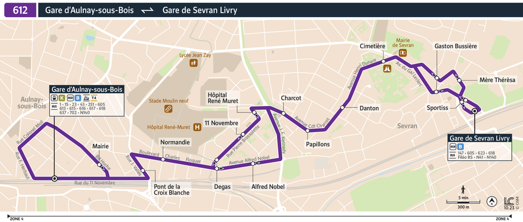 Bus line route 612