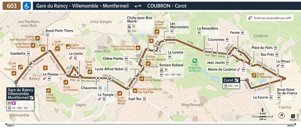 Bus line route 603