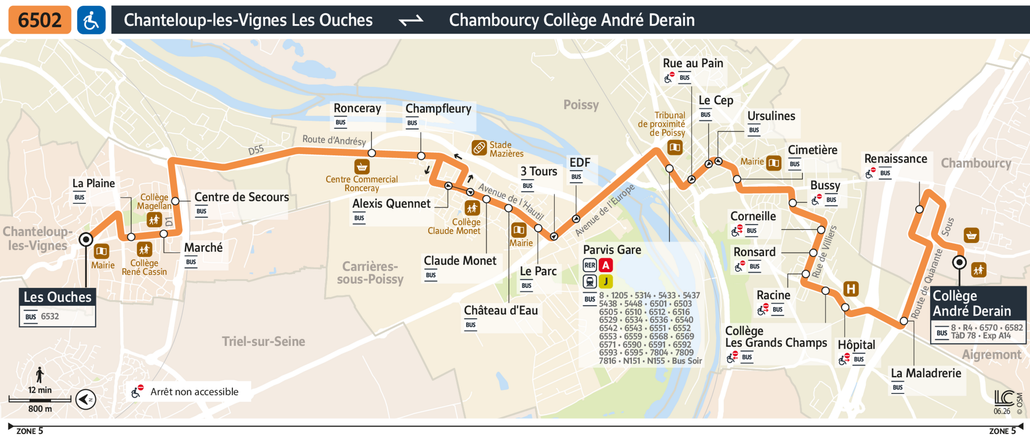 Bus line route 6502