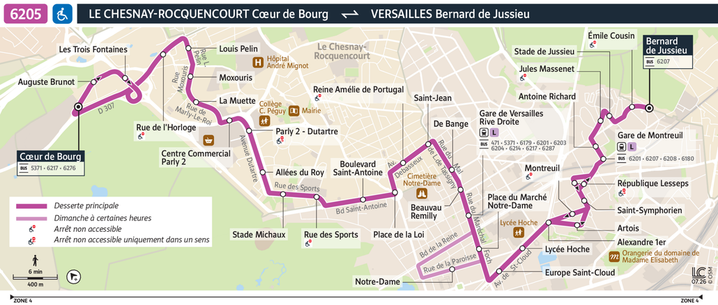 Bus line route 6205