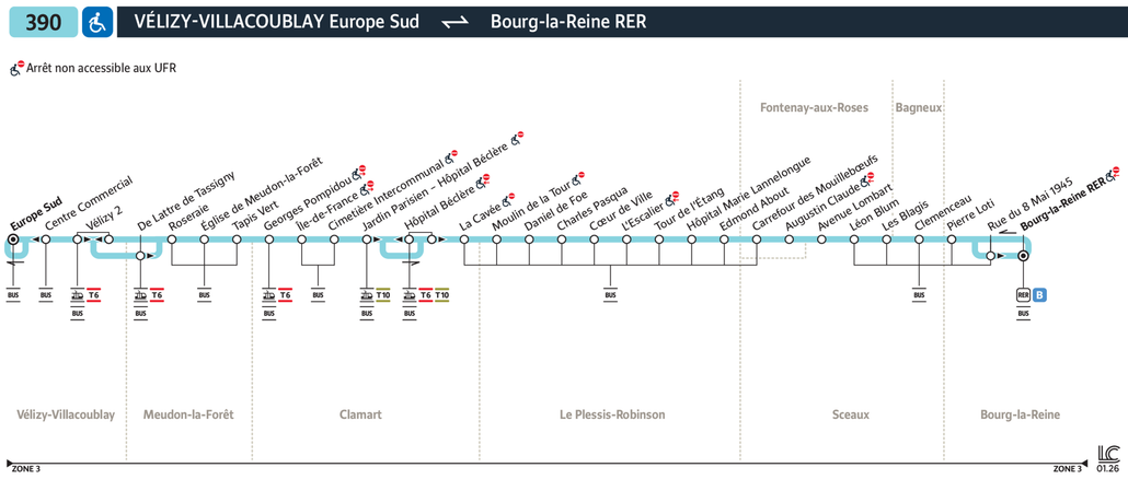Bus line route 390