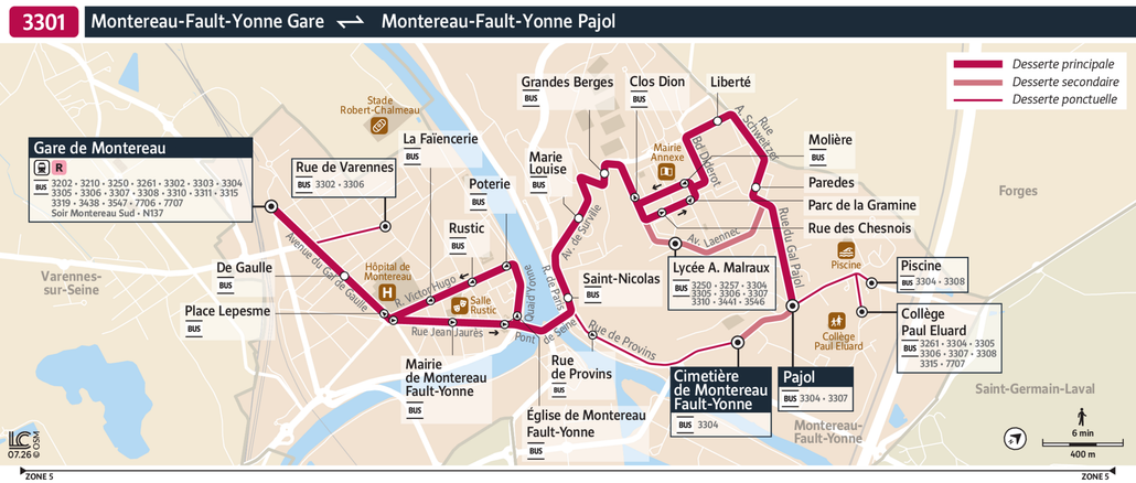 Bus line route 3301