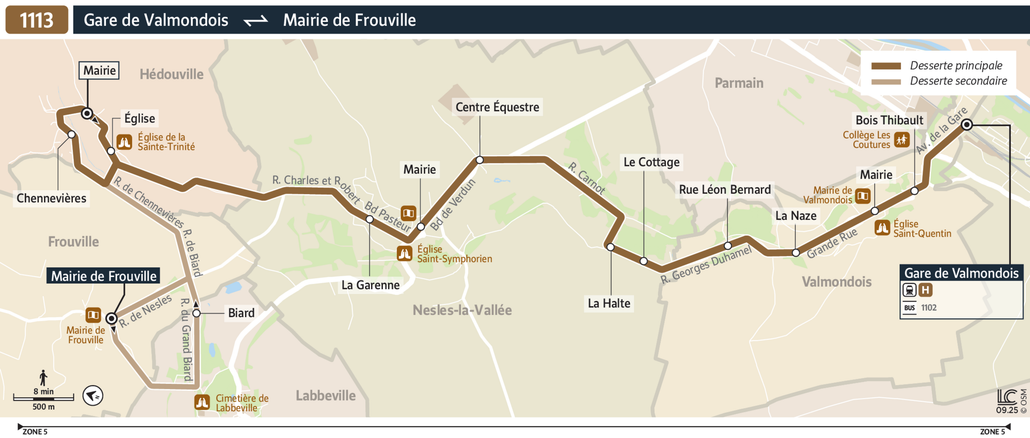 Bus line route 1113