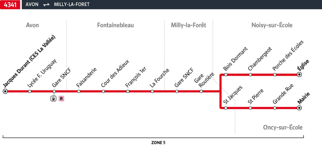 Bus line route 4341