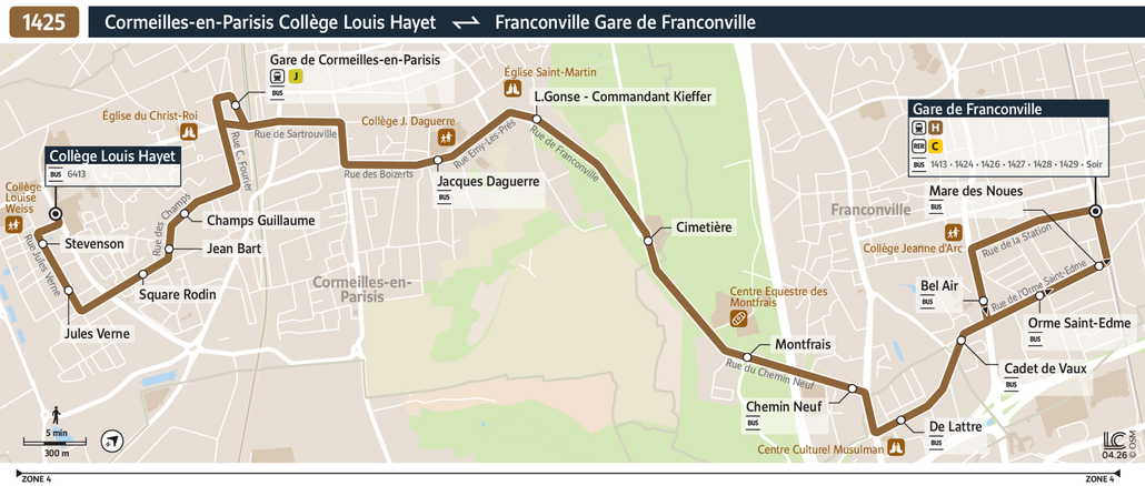 Bus line route 1425