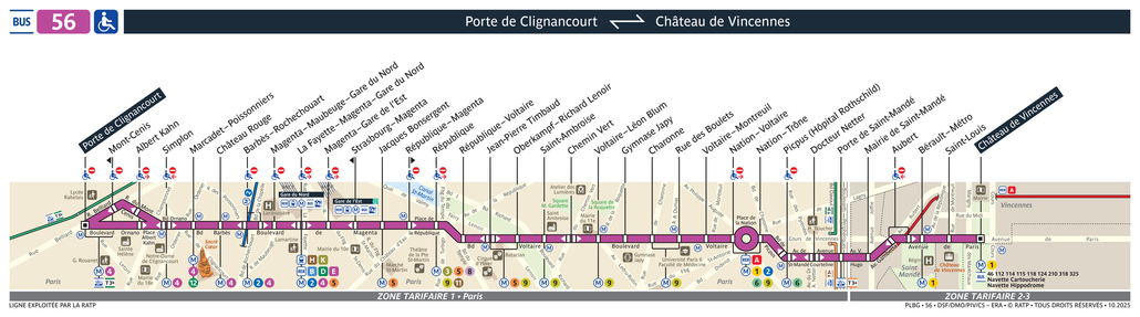 Bus line route 56
