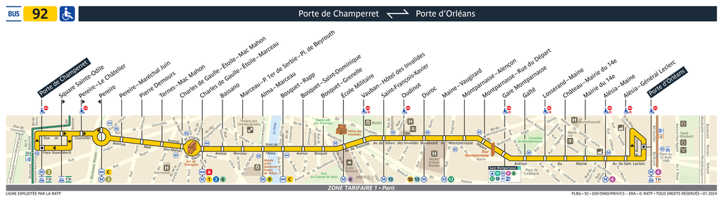 Bus line route 92