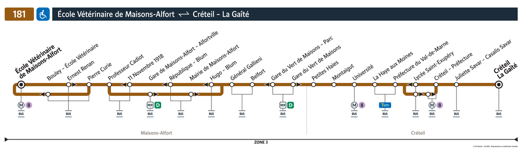Bus line route 181