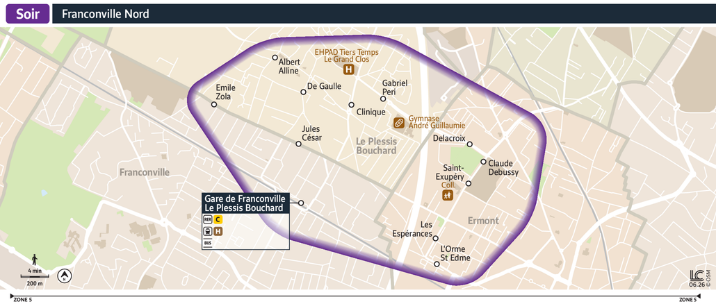 Noctilien line route Soir