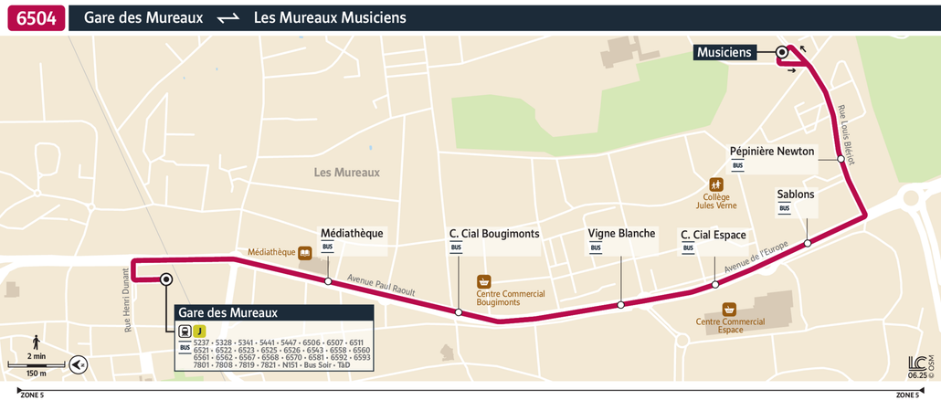 Bus line route 6504