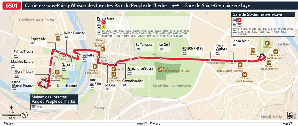 Bus line route 6501