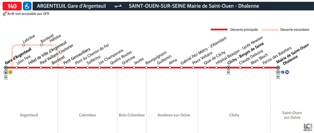 Bus Line 140: map, stops, and real-time schedules | Bonjour RATP