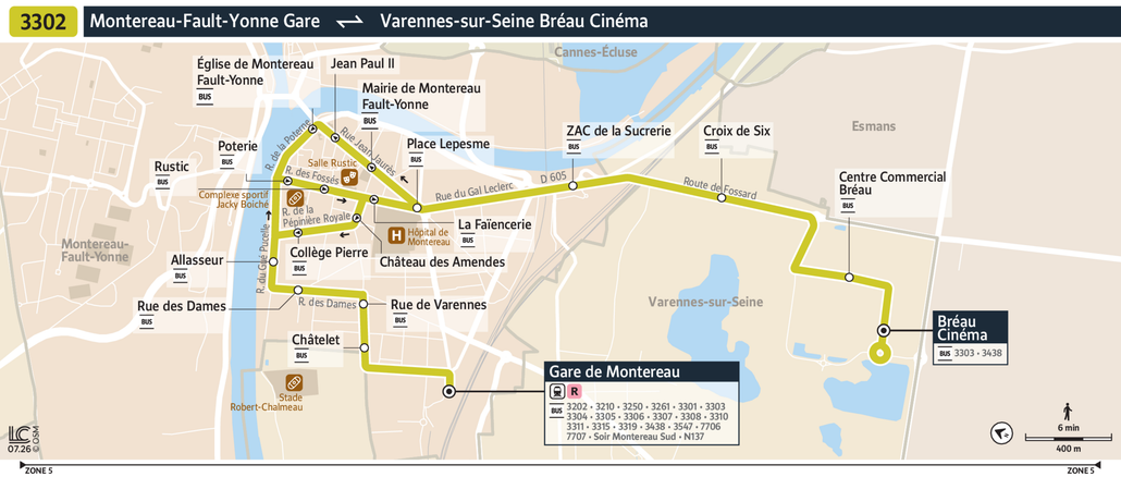 Bus line route 3302